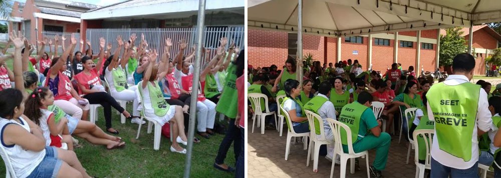 Servidores estaduais da área da Saúde decidiram em assembleia nessa segunda-feira, 30, dar continuidade à greve até que o governo apresente uma proposta que contemple as reivindicações da categoria; paralisação da categoria estava para terminar às 7 horas desta terça-feira; "Esperamos que o Governo nos apresente uma proposta com inclusão imediata das progressões, sem inclusão a categoria não vai aceitar", avisou o presidente do Sintras, Manoel Miranda; somente serviços de emergência estão funcionando em 11 hospitais (Foto: Aquiles Lins) Servidores estaduais da área da Saúde decidiram em assembleia nessa segunda-feira, 30, dar continuidade à greve até que o governo apresente uma proposta que contemple as reivindicações da categoria; paralisação da categoria estava para terminar às 7 horas desta terça-feira; "Esperamos que o Governo nos apresente uma proposta com inclusão imediata das progressões, sem inclusão a categoria não vai aceitar", avisou o presidente do Sintras, Manoel Miranda; somente serviços de emergência estão funcionando em 11 hospitais