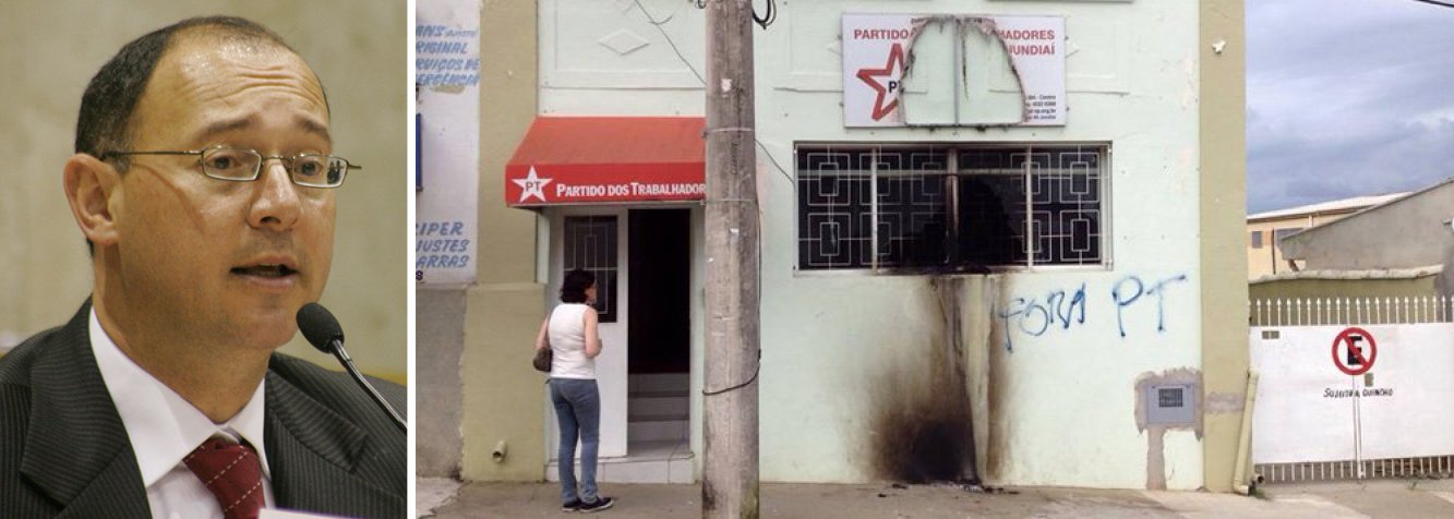 Presidente do diretório municipal do partido, Paulo Fiorilo, irá pedir ainda nesta quarta-feira 1º para que a Polícia Federal passe a integrar a equipe que investiga os atentados contra as sedes do partido no centro da capital paulista e em Jundaí, interior do Estado; em ambos os casos, as sedes foram atacadas por bombas do tipo coquetel molotov, que causaram danos materiais às instalações (Foto: Paulo Emílio) Presidente do diretório municipal do partido, Paulo Fiorilo, irá pedir ainda nesta quarta-feira 1º para que a Polícia Federal passe a integrar a equipe que investiga os atentados contra as sedes do partido no centro da capital paulista e em Jundaí, interior do Estado; em ambos os casos, as sedes foram atacadas por bombas do tipo coquetel molotov, que causaram danos materiais às instalações