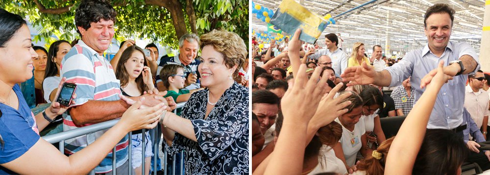 É o que revela a pesquisa DataTempo/CP2; segundo o levantamento, a presidente Dilma Rousseff (PT) lidera a corrida presidencial em Minas Gerias, com 36,1%, seguida por Aécio Neves (PSDB), com 26,5%; no levantamento anterior, a petista tinha 33,8%, e o tucano, 41,2%; a presidenciável pelo PSB, Marina Silva, aparece na terceira posição, com 20,5% (Foto: Leonardo Lucena) É o que revela a pesquisa DataTempo/CP2; segundo o levantamento, a presidente Dilma Rousseff (PT) lidera a corrida presidencial em Minas Gerias, com 36,1%, seguida por Aécio Neves (PSDB), com 26,5%; no levantamento anterior, a petista tinha 33,8%, e o tucano, 41,2%; a presidenciável pelo PSB, Marina Silva, aparece na terceira posição, com 20,5%