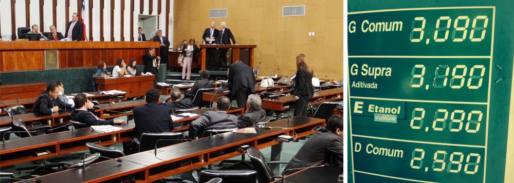 Aparentemente alheios ao fato de a Bahia ser um dos estados com combustível mais caro do Brasil, os deputados estaduais aprovaram nesta quarta projeto de lei que reajusta a gasolina em mais 3%; o governo do Estado ficará com R$ 0,06 por cada litro de gasolina que sair das bombas; além do aumento no valor do combustível, os motoristas pagarão mais caro também pelas taxas no Detra; em alguns serviços, reajuste chegará a 184%; veja detalhes (Foto: Romulo Faro) Aparentemente alheios ao fato de a Bahia ser um dos estados com combustível mais caro do Brasil, os deputados estaduais aprovaram nesta quarta projeto de lei que reajusta a gasolina em mais 3%; o governo do Estado ficará com R$ 0,06 por cada litro de gasolina que sair das bombas; além do aumento no valor do combustível, os motoristas pagarão mais caro também pelas taxas no Detra; em alguns serviços, reajuste chegará a 184%; veja detalhes