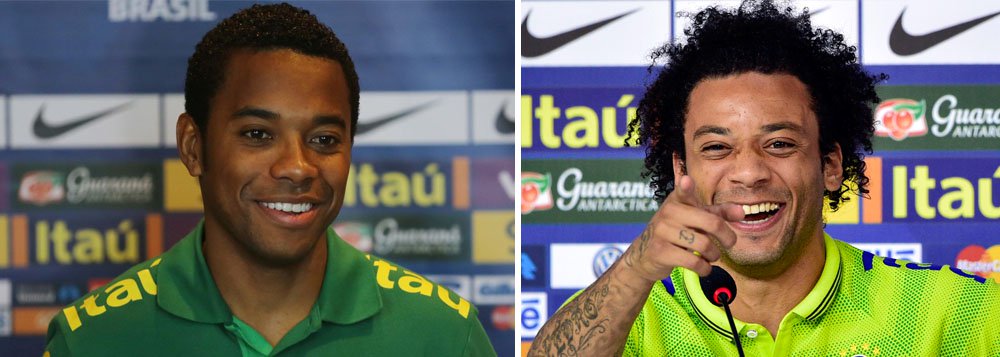 O lateral esquerdo Marcelo, do Real Madrid, e o atacante Robinho, do Santos, foram convocados para os amistosos da seleção brasileira no mês de setembro no lugar de Alex Sandro, do Porto (Portugal) e Hulk, do Zenit (Rússia), que foram cortados devido a contusões, informou neste domingo a CBF (Foto: Leonardo Attuch) O lateral esquerdo Marcelo, do Real Madrid, e o atacante Robinho, do Santos, foram convocados para os amistosos da seleção brasileira no mês de setembro no lugar de Alex Sandro, do Porto (Portugal) e Hulk, do Zenit (Rússia), que foram cortados devido a contusões, informou neste domingo a CBF