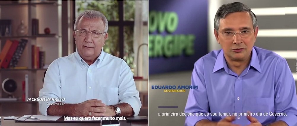 O governador Jackson Barreto usou 5 minutos e 26 segundos dos seus programas para a apresentação de propostas para um novo governo, caso ele seja reeleito; este número representa 12% do tempo total que JB teve no horário eleitoral; o senador Eduardo Amorim utilizou 5 minutos e 7 segundos, que equivale a 16% de todo o tempo a que Amorim teve no horário eleitoral noturno; Amorim focou em Saúde, Educação e Segurança; JB tratou dos mesmos temas, mas também falou de mobilidade urbana (Foto: Valter Lima) O governador Jackson Barreto usou 5 minutos e 26 segundos dos seus programas para a apresentação de propostas para um novo governo, caso ele seja reeleito; este número representa 12% do tempo total que JB teve no horário eleitoral; o senador Eduardo Amorim utilizou 5 minutos e 7 segundos, que equivale a 16% de todo o tempo a que Amorim teve no horário eleitoral noturno; Amorim focou em Saúde, Educação e Segurança; JB tratou dos mesmos temas, mas também falou de mobilidade urbana