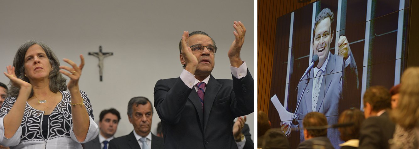 Renata Campos, viúva do ex-governador Eduardo campos (PSB), agradeceu, durante sessão solene realizada na Câmara dos Deputados, nesta terça-feira (2), a "força e o carinho" do povo pernambucano sem o qual "seria insuportável" lidar com a morte trágica do marido em um acidente aéreo ocorrido no último dia 13 de agosto, em Santos (SP); Renata disse ainda que sem Campos o "Brasil jamais será o mesmo", mas que "homens com ideias não morrem" (Foto: Paulo Emílio) Renata Campos, viúva do ex-governador Eduardo campos (PSB), agradeceu, durante sessão solene realizada na Câmara dos Deputados, nesta terça-feira (2), a "força e o carinho" do povo pernambucano sem o qual "seria insuportável" lidar com a morte trágica do marido em um acidente aéreo ocorrido no último dia 13 de agosto, em Santos (SP); Renata disse ainda que sem Campos o "Brasil jamais será o mesmo", mas que "homens com ideias não morrem"