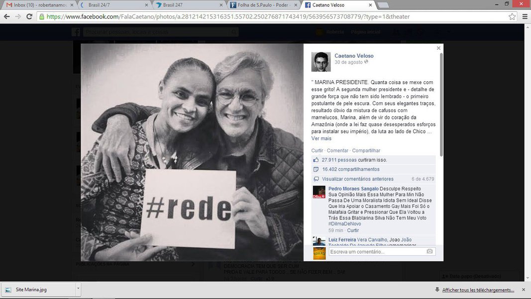 Compositor Caetano Veloso foi atacado por internautas por post afirmando que sentirá orgulho ao ver o rosto da candidata Marina Silva representando o País: “Decepção! Admirava Caetano!”; ‘"descurti' Caetano’; “politicamente zero à esquerda”; "Caetano, você é um babaca! Otário revolucionário sem causa nenhuma!"
(Foto: Roberta Namour) Compositor Caetano Veloso foi atacado por internautas por post afirmando que sentirá orgulho ao ver o rosto da candidata Marina Silva representando o País: “Decepção! Admirava Caetano!”; ‘"descurti' Caetano’; “politicamente zero à esquerda”; "Caetano, você é um babaca! Otário revolucionário sem causa nenhuma!"