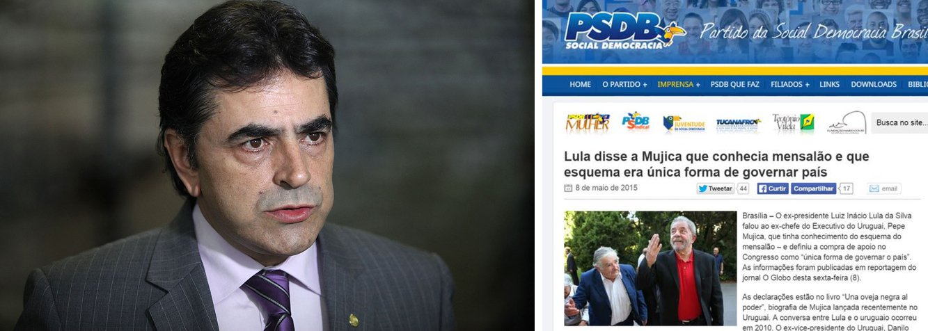 Site do partido reproduziu a notícia do jornal O Globo que diz que Lula fez uma "confissão" sobre o 'mensalão' ao ex-presidente uruguaio Pepe Mujica; escritor do livro que traz a conversa, porém, negou a associação da declaração de Lula com o escândalo; deputado Domingos Sávio (PSDB-MG) deu seu fora particular ao dizer que as declarações "comprovam o que todos já desconfiavam: que não seria possível Lula desconhecer a existência do mensalão" (Foto: Gisele Federicce) Site do partido reproduziu a notícia do jornal O Globo que diz que Lula fez uma "confissão" sobre o 'mensalão' ao ex-presidente uruguaio Pepe Mujica; escritor do livro que traz a conversa, porém, negou a associação da declaração de Lula com o escândalo; deputado Domingos Sávio (PSDB-MG) deu seu fora particular ao dizer que as declarações "comprovam o que todos já desconfiavam: que não seria possível Lula desconhecer a existência do mensalão"