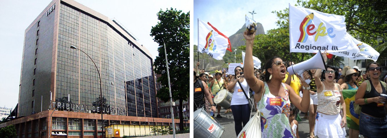 O Tribunal de Justiça do Estado do Rio de Janeiro (TJRJ) anulou a liminar concedida pela desembargadora Cláudia Pires dos Santos Ferreira, da Sexta Câmara Cível, em favor do Sindicato Estadual dos Profissionais da Educação (Sepe-RJ); a liminar impedia a aplicação de falta ou atos administrativos punitivos aos servidores que se recusaram a assumir realocações de trabalho após a greve, entre os dias 12 de maio e 27 de junho deste ano (Foto: Leonardo Lucena) O Tribunal de Justiça do Estado do Rio de Janeiro (TJRJ) anulou a liminar concedida pela desembargadora Cláudia Pires dos Santos Ferreira, da Sexta Câmara Cível, em favor do Sindicato Estadual dos Profissionais da Educação (Sepe-RJ); a liminar impedia a aplicação de falta ou atos administrativos punitivos aos servidores que se recusaram a assumir realocações de trabalho após a greve, entre os dias 12 de maio e 27 de junho deste ano
