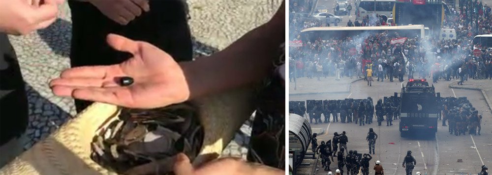 Em vídeo publicado no Blog da Cidadania, professores do Paraná criticam a repressão do governador Beto Richa (PSDB) e calculam o custo do massacre que deixou mais de 200 feridos em Curitiba na semana passada; a conclusão é de que o material usado para repressão, que cabe entre as mãos em concha de uma pessoa, pagaria meio mês de salário para um professor (Foto: Gisele Federicce) Em vídeo publicado no Blog da Cidadania, professores do Paraná criticam a repressão do governador Beto Richa (PSDB) e calculam o custo do massacre que deixou mais de 200 feridos em Curitiba na semana passada; a conclusão é de que o material usado para repressão, que cabe entre as mãos em concha de uma pessoa, pagaria meio mês de salário para um professor