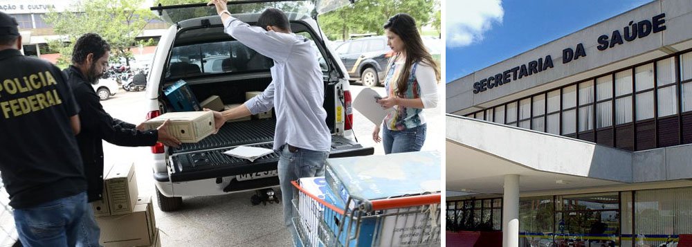 Atendendo determinação da Justiça Federal, agentes da Polícia Federal realizaram quinta-feira, 18, a busca e apreensão de centenas de documentos na Secretaria Estadual de Saúde do Tocantins (Sesau); de acordo com o juiz federal Adelmar Aires Pimenta, relatório do Departamento Nacional de Auditoria do SUS (Denasus) aponta "situação assustadoramente caótica da administração do sistema de saúde pública do Estado do Tocantins" e materialidade dos crimes de fraude em licitação, dispensa e inexigibilidade indevida de licitação, peculato e associação criminosa; documentos irão complementar investigações da Operação Pronto Socorro (Foto: Aquiles Lins) Atendendo determinação da Justiça Federal, agentes da Polícia Federal realizaram quinta-feira, 18, a busca e apreensão de centenas de documentos na Secretaria Estadual de Saúde do Tocantins (Sesau); de acordo com o juiz federal Adelmar Aires Pimenta, relatório do Departamento Nacional de Auditoria do SUS (Denasus) aponta "situação assustadoramente caótica da administração do sistema de saúde pública do Estado do Tocantins" e materialidade dos crimes de fraude em licitação, dispensa e inexigibilidade indevida de licitação, peculato e associação criminosa; documentos irão complementar investigações da Operação Pronto Socorro