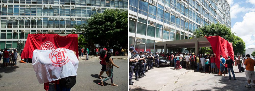 Trezentos manifestantes ligados ao Movimento dos Trabalhadores Sem Teto (MTST) bloqueiam a entrada de serviço do Ministério da Fazenda; eles chegaram de ônibus de áreas do Entorno do Distrito Federal; esse foi o segundo bloqueio da entrada de serviço do Ministério da Fazenda esta semana; a outra manifestação ocorreu na segunda-feira (9), quando ativistas da Fundação Educafro ocuparam a área interna da portaria de serviço do ministério (Foto: Paulo Emílio) Trezentos manifestantes ligados ao Movimento dos Trabalhadores Sem Teto (MTST) bloqueiam a entrada de serviço do Ministério da Fazenda; eles chegaram de ônibus de áreas do Entorno do Distrito Federal; esse foi o segundo bloqueio da entrada de serviço do Ministério da Fazenda esta semana; a outra manifestação ocorreu na segunda-feira (9), quando ativistas da Fundação Educafro ocuparam a área interna da portaria de serviço do ministério