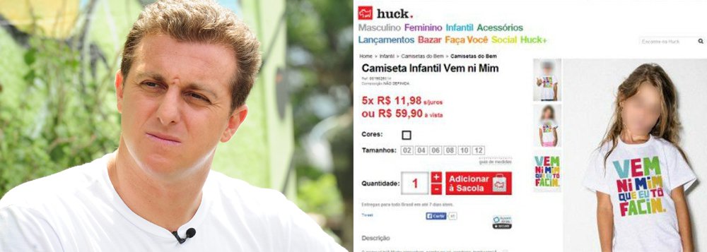 "Acho que errei por não ter criado mais mecanismos para zelar pelos processos e evitar que falhas desse tipo pudessem acontecer. Poderia ficar aqui argumentando sobre o trabalho que tento fazer para fortalecer os valores em que acredito e que nada tem a ver com a mensagem equivocada que a tal falha gerou, mas prefiro pedir humildemente desculpas a quem se sentiu ofendido pelo ocorrido", disse o apresentador global Luciano Huck sobre a camiseta infantil de sua grife com a estampa 'vem ni mim que eu tô facin' (Foto: Leonardo Attuch) "Acho que errei por não ter criado mais mecanismos para zelar pelos processos e evitar que falhas desse tipo pudessem acontecer. Poderia ficar aqui argumentando sobre o trabalho que tento fazer para fortalecer os valores em que acredito e que nada tem a ver com a mensagem equivocada que a tal falha gerou, mas prefiro pedir humildemente desculpas a quem se sentiu ofendido pelo ocorrido", disse o apresentador global Luciano Huck sobre a camiseta infantil de sua grife com a estampa 'vem ni mim que eu tô facin'