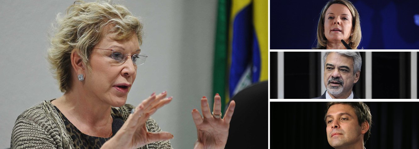 Em processo de saída do PT, a senadora Marta Suplicy (SP) assinou, juntamente com outros membros da bancada, um ato de desagravo aos senadores Gleisi Hoffmann (SC), Humberto Costa (PE) e Lindbergh Farias (RJ), citados lista enviada pelo procurador-geral da República, Rodrigo Janot, para serem investigados pelo Supremo Tribunal Federal (STF) por suspeitas de envolvimento no escândalo de corrupção da Petrobras; No documento, os parlamentares dizem respeitar as decisões da Justiça, mas condenam os prejulgamentos de maneira a evitar "linchamento público a que vários deles já estão sendo submetidos" (Foto: Paulo Emílio) Em processo de saída do PT, a senadora Marta Suplicy (SP) assinou, juntamente com outros membros da bancada, um ato de desagravo aos senadores Gleisi Hoffmann (SC), Humberto Costa (PE) e Lindbergh Farias (RJ), citados lista enviada pelo procurador-geral da República, Rodrigo Janot, para serem investigados pelo Supremo Tribunal Federal (STF) por suspeitas de envolvimento no escândalo de corrupção da Petrobras; No documento, os parlamentares dizem respeitar as decisões da Justiça, mas condenam os prejulgamentos de maneira a evitar "linchamento público a que vários deles já estão sendo submetidos"