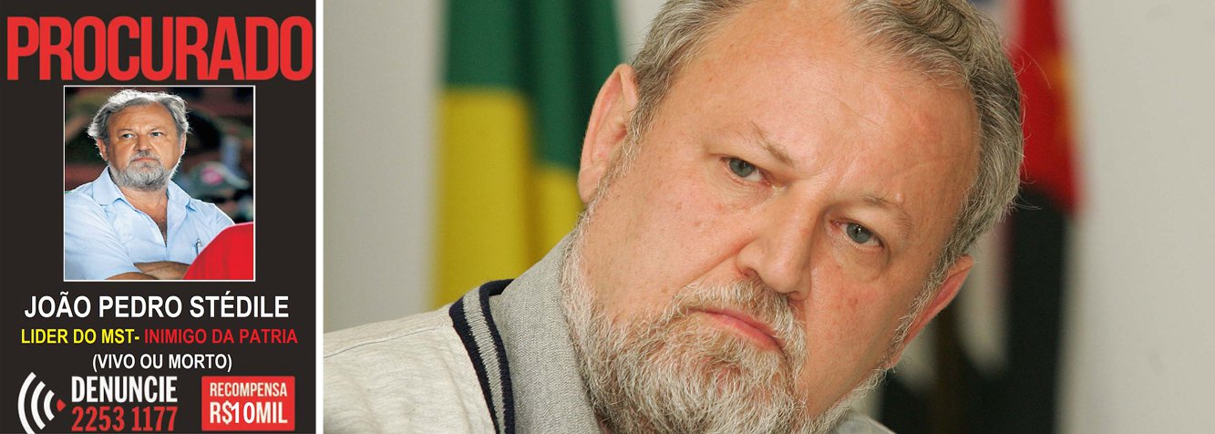 Em nota, o Movimento dos Trabalhadores Sem Terra (MST) repudiou o anúncio divulgado nas redes sociais em que o líder do MST, João Pedro Stédile, seria procurado "vivo ou morto"; "O panfleto e o que se vê nas ruas e redes sociais é reflexo de uma mídia partidarizada, que manipula, distorce e esconde informações, ao mesmo tempo que promove o ódio e o preconceito contra os que pensam diferente", diz o texto; MST também acusou o PSDB de estar por do estímulo à intolerância; "Os tucanos, traindo sua origem socialdemocrata, fazem oposição ao governo alimentando um ódio coletivo inicialmente restrito à classe alta, mas agora espraiado em todos os segmentos sociais" (Foto: Aquiles Lins) Em nota, o Movimento dos Trabalhadores Sem Terra (MST) repudiou o anúncio divulgado nas redes sociais em que o líder do MST, João Pedro Stédile, seria procurado "vivo ou morto"; "O panfleto e o que se vê nas ruas e redes sociais é reflexo de uma mídia partidarizada, que manipula, distorce e esconde informações, ao mesmo tempo que promove o ódio e o preconceito contra os que pensam diferente", diz o texto; MST também acusou o PSDB de estar por do estímulo à intolerância; "Os tucanos, traindo sua origem socialdemocrata, fazem oposição ao governo alimentando um ódio coletivo inicialmente restrito à classe alta, mas agora espraiado em todos os segmentos sociais"