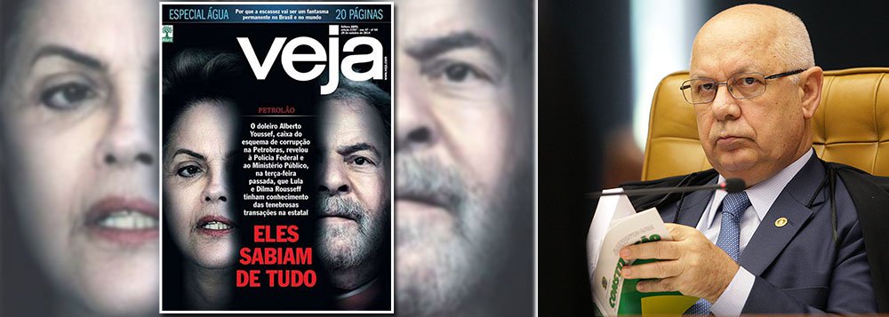 Partido pedia investigação contra a revista para apurar vazamento de trechos de depoimento atribuído a Alberto Youssef, que delatou esquema de corrupção em acordo de delação premiada, sob segredo de Justiça; segundo a revista, o doleiro declarou que a presidente Dilma e o ex-presidente Lula sabiam de todo o esquema; decisão foi do ministro Teori Zavascki (Foto: Gisele Federicce) Partido pedia investigação contra a revista para apurar vazamento de trechos de depoimento atribuído a Alberto Youssef, que delatou esquema de corrupção em acordo de delação premiada, sob segredo de Justiça; segundo a revista, o doleiro declarou que a presidente Dilma e o ex-presidente Lula sabiam de todo o esquema; decisão foi do ministro Teori Zavascki
