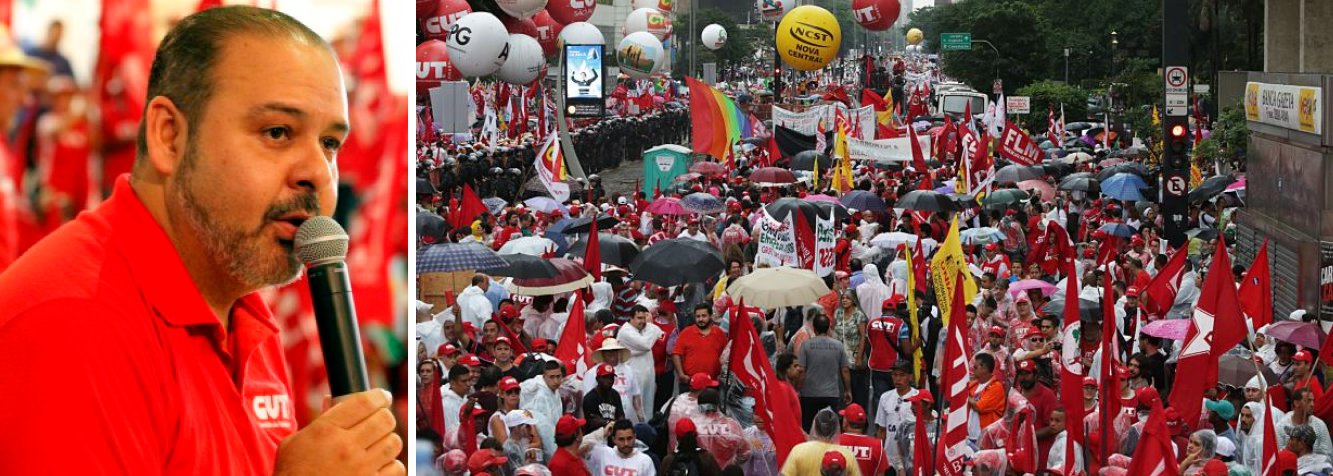 O presidente da Central Única dos Trabalhadores (CUT), Vagner Freitas, afirmou nesta sexta-feria, 13, em são Paulo, durante a manifestação em defesa da Petrobras e dos direitos dos trabalhadores, que há tentativa de criar um terceiro turno para a eleição presidencial; "A eleição já acabou. Esse ato fala que o Brasil precisa acabar com esse terceiro turno. As pessoas que querem se manifestar contra ou a favor do governo ainda têm muito espaço, porque isso é uma Democracia", disse; o líder da principal central sindical do país pregou união em torno da retomada econômica; "Agora precisamos de uma unidade nacional para o Brasil ter crescimento. E uma política econômica voltada para o crescimento" (Foto: Paulo Emílio) O presidente da Central Única dos Trabalhadores (CUT), Vagner Freitas, afirmou nesta sexta-feria, 13, em são Paulo, durante a manifestação em defesa da Petrobras e dos direitos dos trabalhadores, que há tentativa de criar um terceiro turno para a eleição presidencial; "A eleição já acabou. Esse ato fala que o Brasil precisa acabar com esse terceiro turno. As pessoas que querem se manifestar contra ou a favor do governo ainda têm muito espaço, porque isso é uma Democracia", disse; o líder da principal central sindical do país pregou união em torno da retomada econômica; "Agora precisamos de uma unidade nacional para o Brasil ter crescimento. E uma política econômica voltada para o crescimento"