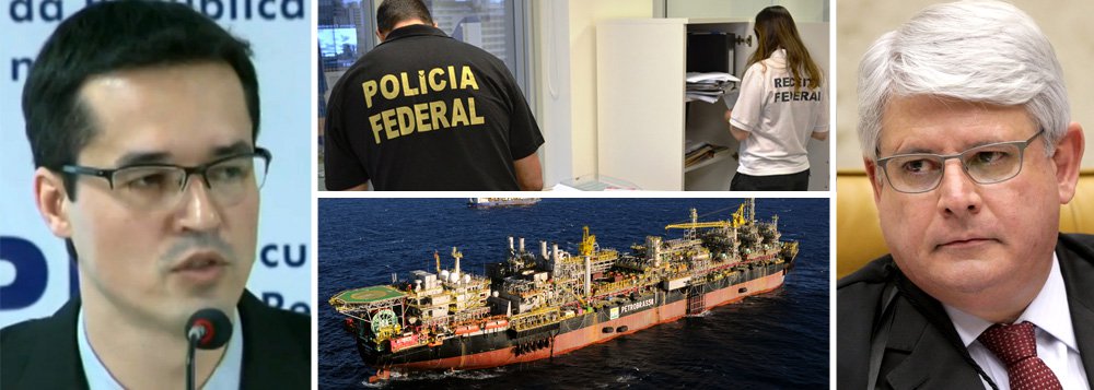Investigadores da Lava Jato apresentam nesta tarde denúncias formais contra 35 pessoas, vinculadas a seis empreiteiras, envolvidas no esquema de corrupção em contratos da Petrobras; estatal "pagava de forma sobrevalorada pelas obras das grandes empreiteiras", explicou o procurador Deltan Dallagnol, que chamou o caso de "imenso e gigantesco esquema criminoso"; busca de ressarcimento mínimo aos cofres públicos é de R$ 1 bilhão; operações denunciadas envolvem R$ 300 milhões; procurador-geral da República, Rodrigo Janot, chamou esquema de "aula de crime", que "roubou o orgulho dos brasileiros" (Foto: Gisele Federicce) Investigadores da Lava Jato apresentam nesta tarde denúncias formais contra 35 pessoas, vinculadas a seis empreiteiras, envolvidas no esquema de corrupção em contratos da Petrobras; estatal "pagava de forma sobrevalorada pelas obras das grandes empreiteiras", explicou o procurador Deltan Dallagnol, que chamou o caso de "imenso e gigantesco esquema criminoso"; busca de ressarcimento mínimo aos cofres públicos é de R$ 1 bilhão; operações denunciadas envolvem R$ 300 milhões; procurador-geral da República, Rodrigo Janot, chamou esquema de "aula de crime", que "roubou o orgulho dos brasileiros"