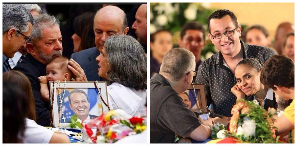 Imagens captadas no velório de Eduardo Campos revelam uma Marina Silva mais leve do que sugeria o discurso oficial da candidata, que se dizia mais abalada do que a própria viúva Renata Campos; numa das fotos, ela se debruça sobre o catre e um assessor sorri ao seu lado; diferentemente, o ex-presidente Lula caiu aos prantos ao abraçar a viúva Renata e segurar no colo o recém-nascido Miguel, quinto filho do ex-governador pernambucano (Foto: Leonardo Attuch) Imagens captadas no velório de Eduardo Campos revelam uma Marina Silva mais leve do que sugeria o discurso oficial da candidata, que se dizia mais abalada do que a própria viúva Renata Campos; numa das fotos, ela se debruça sobre o catre e um assessor sorri ao seu lado; diferentemente, o ex-presidente Lula caiu aos prantos ao abraçar a viúva Renata e segurar no colo o recém-nascido Miguel, quinto filho do ex-governador pernambucano