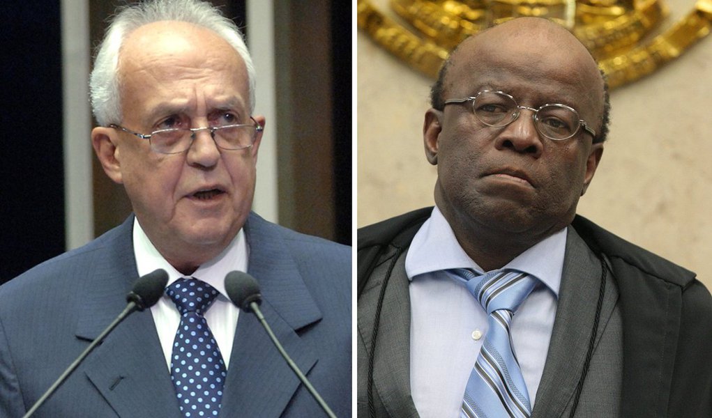 O senador Jarbas Vasconcelos (PMDB-PE) afirmou que a aposentadoria precoce do presidente do Supremo Tribunal Federal (STF), ministro Joaquim Barbosa, se deu devido a “ameaças e ataques” que teriam sido desferidos pelo Partido dos Trabalhadores; “Esse desfecho deve ser debitado na conta do Partido dos Trabalhadores, que estimulou irresponsavelmente seus apaniguados a não aceitarem o resultado do julgamento do escândalo do mensalão. Acharam pouco os recursos protelatórios e resolveram recorrer ao terrorismo e à perseguição política e pessoal ao presidente do Supremo” disparou Jarbas; Barbosa, porém, negou que tenha solicitado a aposentadoria por conta de ameaças contra sua pessoa (Foto: Paulo Emílio) O senador Jarbas Vasconcelos (PMDB-PE) afirmou que a aposentadoria precoce do presidente do Supremo Tribunal Federal (STF), ministro Joaquim Barbosa, se deu devido a “ameaças e ataques” que teriam sido desferidos pelo Partido dos Trabalhadores; “Esse desfecho deve ser debitado na conta do Partido dos Trabalhadores, que estimulou irresponsavelmente seus apaniguados a não aceitarem o resultado do julgamento do escândalo do mensalão. Acharam pouco os recursos protelatórios e resolveram recorrer ao terrorismo e à perseguição política e pessoal ao presidente do Supremo” disparou Jarbas; Barbosa, porém, negou que tenha solicitado a aposentadoria por conta de ameaças contra sua pessoa