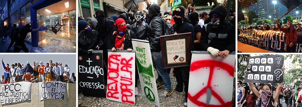 Que os Black Blocs prometem levar o caos na forma de protestos contra o Estado durante a Copa do Mundo já não é mais novidade; mas, agora, para poder "tocar o terror", eles estão buscando apoio junto ao Primeiro Comando da Capital (PCC), que domina os presídios de São Paulo e comanda o crime organizado de dentro das prisões; segundo os líderes dos Black Blocs, não está em curso a formação de uma aliança, mas uma soma de esforços em comum; o Estado irá tolerar essa parceria? (Foto: Paulo Emílio) Que os Black Blocs prometem levar o caos na forma de protestos contra o Estado durante a Copa do Mundo já não é mais novidade; mas, agora, para poder "tocar o terror", eles estão buscando apoio junto ao Primeiro Comando da Capital (PCC), que domina os presídios de São Paulo e comanda o crime organizado de dentro das prisões; segundo os líderes dos Black Blocs, não está em curso a formação de uma aliança, mas uma soma de esforços em comum; o Estado irá tolerar essa parceria?