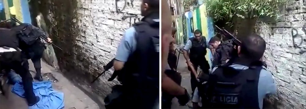 Um vídeo publicado pelo jornal Extra mostra um grupo de policiais da UPP da Rocinha retirando um homem baleado durante uma operação realizada antes que a perícia fosse feita; os agentes levaram a vítima, identificada como Josiel Rafael Silva, 43 anos, ao hospital Miguel Couto; de acordo com a Secretaria Municipal de Saúde, no entanto, ele nunca deu entrada na unidade, porque já havia chegado morto (Foto: Leonardo Lucena) Um vídeo publicado pelo jornal Extra mostra um grupo de policiais da UPP da Rocinha retirando um homem baleado durante uma operação realizada antes que a perícia fosse feita; os agentes levaram a vítima, identificada como Josiel Rafael Silva, 43 anos, ao hospital Miguel Couto; de acordo com a Secretaria Municipal de Saúde, no entanto, ele nunca deu entrada na unidade, porque já havia chegado morto