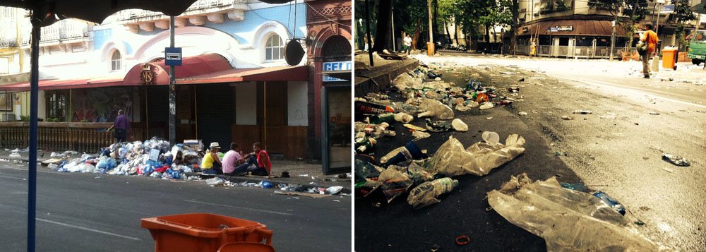 Centro do Rio de Janeiro continua tomado pelo lixo; Comlurb demitiu 300 garis que não compareceram ao trabalho; Categoria promete recorrer na Justiça (Foto: Roberta Namour) Centro do Rio de Janeiro continua tomado pelo lixo; Comlurb demitiu 300 garis que não compareceram ao trabalho; Categoria promete recorrer na Justiça
