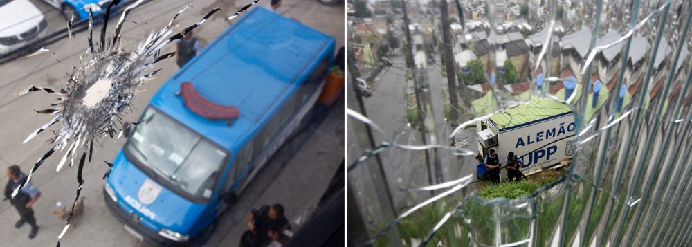 Ação ocorreu pouco depois das 20h, quando criminosos atiraram em direção à base avançada da Unidade de Polícia Pacificadora (UPP) Alemão que fica na Rua Itacorá, na localidade conhecida como Pedra do Sapo; o contêiner não foi atingido e nenhum policial ficou ferido (Foto: Roberta Namour) Ação ocorreu pouco depois das 20h, quando criminosos atiraram em direção à base avançada da Unidade de Polícia Pacificadora (UPP) Alemão que fica na Rua Itacorá, na localidade conhecida como Pedra do Sapo; o contêiner não foi atingido e nenhum policial ficou ferido