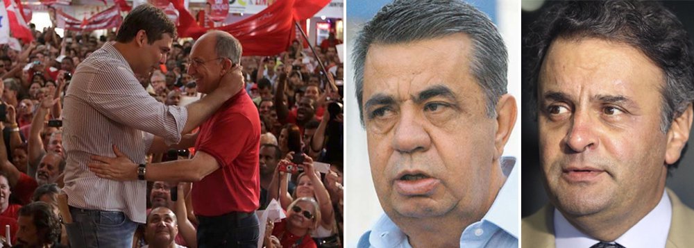 O PT lançou neste sábado (22), no encontro estadual da legenda, a candidatura de Lindbergh Farias ao governo do Rio; no ato, ele disse que o governo do PMDB está distante do povo; enquanto isso, o presidente estadual do PMDB, Jorge Picciani declarou com todas as letras que peemedebistas do Rio vão subiu no palanque tucano de Aécio Neves caso o PT insista na candidatura de Lindbergh; tensão cresce junto com as dificuldades de acordo para os palanques regionais; aliados no plano nacional, PT e PMDB estão divididos também no Ceará, Piauí, Bahia, Maranhão, Amazonas, Goiás e Paraná (Foto: Realle Palazzo-Martini) O PT lançou neste sábado (22), no encontro estadual da legenda, a candidatura de Lindbergh Farias ao governo do Rio; no ato, ele disse que o governo do PMDB está distante do povo; enquanto isso, o presidente estadual do PMDB, Jorge Picciani declarou com todas as letras que peemedebistas do Rio vão subiu no palanque tucano de Aécio Neves caso o PT insista na candidatura de Lindbergh; tensão cresce junto com as dificuldades de acordo para os palanques regionais; aliados no plano nacional, PT e PMDB estão divididos também no Ceará, Piauí, Bahia, Maranhão, Amazonas, Goiás e Paraná