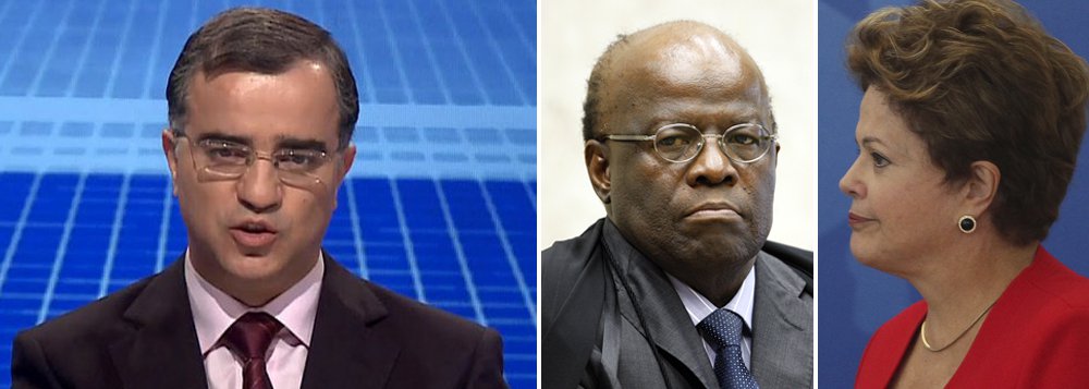 Jornalista Kennedy Alencar comenta a forma agressiva com que o presidente do STF, Joaquim Barbosa, reagiu à derrubada da condenação de formação de quadrilha para parte dos condenados na Ação Penal 470; "Barbosa usou palavras que demandariam de Dilma e de colegas do Supremo alguma manifestação. Eles não ficaram bem na foto. Pelo contrário, foram acusados, para usar um termo educado, de comportamento pouco republicano", afirma o jornalista (Foto: Valter Lima) Jornalista Kennedy Alencar comenta a forma agressiva com que o presidente do STF, Joaquim Barbosa, reagiu à derrubada da condenação de formação de quadrilha para parte dos condenados na Ação Penal 470; "Barbosa usou palavras que demandariam de Dilma e de colegas do Supremo alguma manifestação. Eles não ficaram bem na foto. Pelo contrário, foram acusados, para usar um termo educado, de comportamento pouco republicano", afirma o jornalista