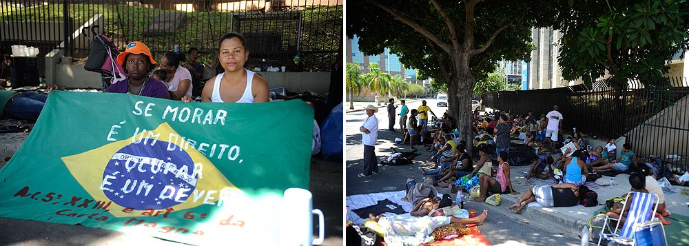 Cerca de 150 pessoas estão acampadas em frente ao prédio da prefeitura do Rio, na Cidade Nova, desde a tarde de ontem; o grupo fazia parte da ocupação do prédio da Oi, no Engenho Novo, que chegou a reunir 5 mil pessoas em 11 dias, e foi retirado na manhã de ontem em uma ação policial (Foto: Leonardo Attuch) Cerca de 150 pessoas estão acampadas em frente ao prédio da prefeitura do Rio, na Cidade Nova, desde a tarde de ontem; o grupo fazia parte da ocupação do prédio da Oi, no Engenho Novo, que chegou a reunir 5 mil pessoas em 11 dias, e foi retirado na manhã de ontem em uma ação policial