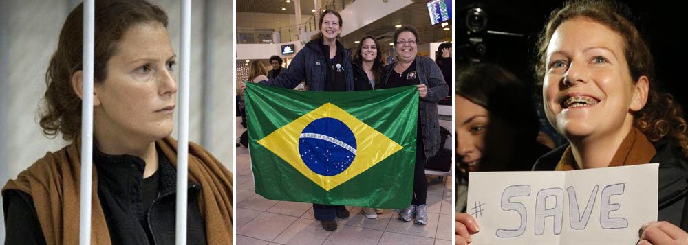 A ativista brasileira Ana Paula Maciel, que esteve presa na Rússia por cerca de dois meses, obteve visto de saída do país e poderá retornar ao Brasil; de acordo com a organização não governamental (ONG) Greenpeace, os demais 25 integrantes do grupo, de outras nacionalidades, que também estavam detidos, receberam a autorização do Serviço Federal de Imigração russo para deixar o país (Foto: Leonardo Lucena) A ativista brasileira Ana Paula Maciel, que esteve presa na Rússia por cerca de dois meses, obteve visto de saída do país e poderá retornar ao Brasil; de acordo com a organização não governamental (ONG) Greenpeace, os demais 25 integrantes do grupo, de outras nacionalidades, que também estavam detidos, receberam a autorização do Serviço Federal de Imigração russo para deixar o país
