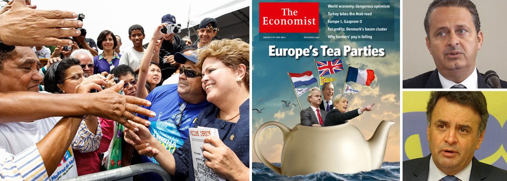 Em sua primeira edição do ano, revista britânica, que geralmente faz previsões pessimistas sobre a economia brasileira, publica análise sobre as "eleições imprevisíveis" no País; apesar do termo, texto lembra que o apoio à presidente Dilma Rousseff, após uma queda durante os protestos de junho, voltou a subir, e que apesar dos desafios que a petista terá de enfrentar, ela "será difícil de ser batida"; adversários como Eduardo Campos (PSB) e Aécio Neves (PSDB), diz a publicação, terão de convencer o eleitorado de que alguns programas de sucesso do PT, como o Bolsa Família e o Mais Médicos, vão continuar caso eles vençam (Foto: Gisele Federicce) Em sua primeira edição do ano, revista britânica, que geralmente faz previsões pessimistas sobre a economia brasileira, publica análise sobre as "eleições imprevisíveis" no País; apesar do termo, texto lembra que o apoio à presidente Dilma Rousseff, após uma queda durante os protestos de junho, voltou a subir, e que apesar dos desafios que a petista terá de enfrentar, ela "será difícil de ser batida"; adversários como Eduardo Campos (PSB) e Aécio Neves (PSDB), diz a publicação, terão de convencer o eleitorado de que alguns programas de sucesso do PT, como o Bolsa Família e o Mais Médicos, vão continuar caso eles vençam