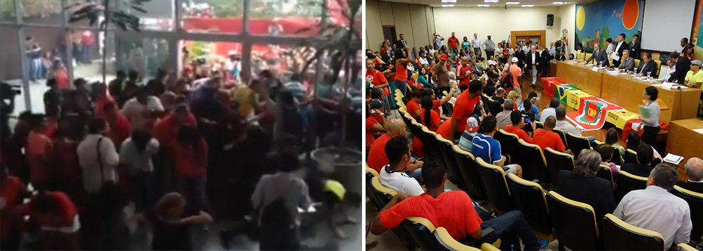 Comissão de Política Urbana Metropolitana e Meio Ambiente da Câmara Municipal de São Paulo aprovou, nesta tarde, o novo Plano Diretor Estratégico do município, um conjunto de diretrizes para colaborar com o desenvolvimento da cidade; PDE foi aprovado após uma manifestação de integrantes do MTST em frente à Casa (Foto: Gisele Federicce) Comissão de Política Urbana Metropolitana e Meio Ambiente da Câmara Municipal de São Paulo aprovou, nesta tarde, o novo Plano Diretor Estratégico do município, um conjunto de diretrizes para colaborar com o desenvolvimento da cidade; PDE foi aprovado após uma manifestação de integrantes do MTST em frente à Casa