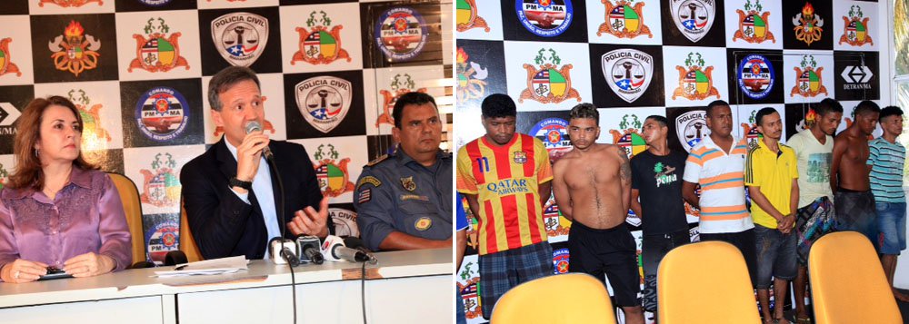 Secretário de Estado de Segurança Pública, Aluísio Mendes, anunciou no último domingo a prisão de 10 pessoas por vandalismo em São Luís; segundo ele, a ordem para que ônibus fossem incendiados e que delegacias e policiais fossem alvos dos bandidos partiu de dentro do Complexo Penitenciário de Pedrinhas e o Estado está dando uma resposta efetiva para garantir tranquilidade à população (Foto: Roberta Namour) Secretário de Estado de Segurança Pública, Aluísio Mendes, anunciou no último domingo a prisão de 10 pessoas por vandalismo em São Luís; segundo ele, a ordem para que ônibus fossem incendiados e que delegacias e policiais fossem alvos dos bandidos partiu de dentro do Complexo Penitenciário de Pedrinhas e o Estado está dando uma resposta efetiva para garantir tranquilidade à população
