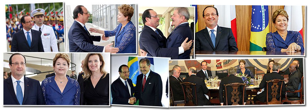 Em visita relâmpago, presidente e batalhão formado por 8 ministros e líderes de 50 empresas francesas estreitam cooperação comercial com o país; Hollande conquistou o governo Dilma Rousseff ao declarar apoio ao projeto contra espionagem dos EUA, à vaga permanente no Conselho de Segurança da ONU e ao acordo de livre comércio entre o Mercosul e a União Europeia; em contrapartida, forçou lobby para a venda de caças Rafale à FAB, mas essa é uma briga difícil; leia reportagem de Roberta Namour, correspondente do 247 na França (Foto: Roberta Namour) Em visita relâmpago, presidente e batalhão formado por 8 ministros e líderes de 50 empresas francesas estreitam cooperação comercial com o país; Hollande conquistou o governo Dilma Rousseff ao declarar apoio ao projeto contra espionagem dos EUA, à vaga permanente no Conselho de Segurança da ONU e ao acordo de livre comércio entre o Mercosul e a União Europeia; em contrapartida, forçou lobby para a venda de caças Rafale à FAB, mas essa é uma briga difícil; leia reportagem de Roberta Namour, correspondente do 247 na França