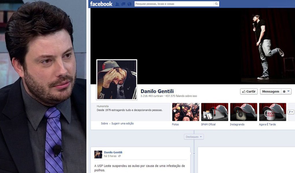 Humorista Danilo Gentili escreveu hoje no Twitter que o Facebook confirmou que o motivo da queda de sua página, nesta quarta-feira, foi causada por uma série de denúncias em massa, no que ele chamou de "cibermilitância política", e acusou um grupo de militantes do PT como os responsáveis pelo problema; partido nega (Foto: Gisele Federicce) Humorista Danilo Gentili escreveu hoje no Twitter que o Facebook confirmou que o motivo da queda de sua página, nesta quarta-feira, foi causada por uma série de denúncias em massa, no que ele chamou de "cibermilitância política", e acusou um grupo de militantes do PT como os responsáveis pelo problema; partido nega