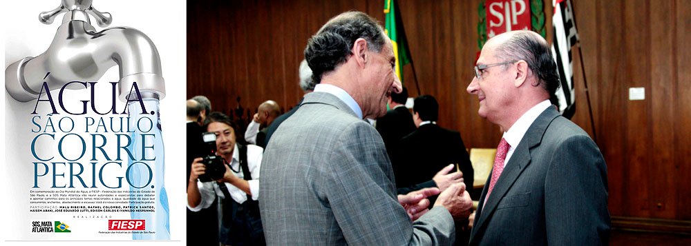 Sob o título “Água: São Paulo corre perigo”, a Fiesp inicia nova campanha, em parceria com a S.O.S Mata Atlântica, para convidar paulistanos a debater com especialistas e autoridades principais questões relacionadas ao tema; a falta de chuva e o calor neste início de ano têm feito o nível do reservatório do Sistema Cantareira acumular recordes negativos; ainda que o governo tenha descartado risco de racionamento com ações de redistribuição, água vira arma política do candidato do PMDB contra a reeleição do governador tucano Geraldo Alckmin (Foto: Roberta Namour) Sob o título “Água: São Paulo corre perigo”, a Fiesp inicia nova campanha, em parceria com a S.O.S Mata Atlântica, para convidar paulistanos a debater com especialistas e autoridades principais questões relacionadas ao tema; a falta de chuva e o calor neste início de ano têm feito o nível do reservatório do Sistema Cantareira acumular recordes negativos; ainda que o governo tenha descartado risco de racionamento com ações de redistribuição, água vira arma política do candidato do PMDB contra a reeleição do governador tucano Geraldo Alckmin