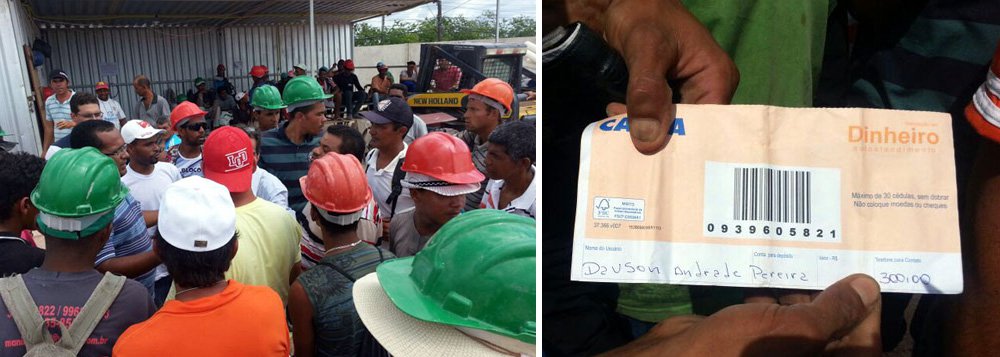 100 trabalhadores de uma obra do governo de Alagoas, em Maceió, realizaram protesto para cobrar salários atrasados e melhores condições de trabalho. Eles fecharam a principal via do bairro do Benedito Bentes onde está sendo construído um Complexo Educacional e Esportivo (Foto: Voney Malta) 100 trabalhadores de uma obra do governo de Alagoas, em Maceió, realizaram protesto para cobrar salários atrasados e melhores condições de trabalho. Eles fecharam a principal via do bairro do Benedito Bentes onde está sendo construído um Complexo Educacional e Esportivo