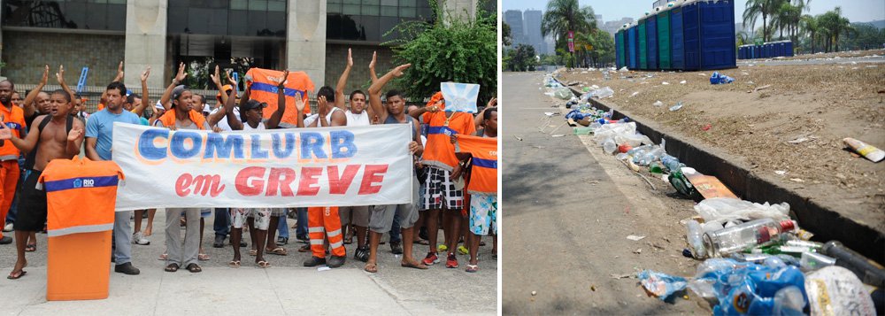 Em assembleia na manhã desta segunda-feria, 3, garis do Rio de Janeiro decidiram continuar a greve iniciada há três dias; alguns bairros da capital fluminense estão tomados de lixo, sobretudo, os locais por onde passaram nesse domingo, 2, os blocos de carnaval e o Sambódromo; dos cerca de 15 mil garis da Companhia Municipal de Limpeza Urbana (Comlurb), aproximadamente 3,5 mil estão parados (Foto: Aquiles Lins) www.brasil247.com - Em assembleia na manhã desta segunda-feria, 3, garis do Rio de Janeiro decidiram continuar a greve iniciada há três dias; alguns bairros da capital fluminense estão tomados de lixo, sobretudo, os locais por onde passaram nesse domingo, 2, os blocos de carnaval e o Sambódromo; dos cerca de 15 mil garis da Companhia Municipal de Limpeza Urbana (Comlurb), aproximadamente 3,5 mil estão parados