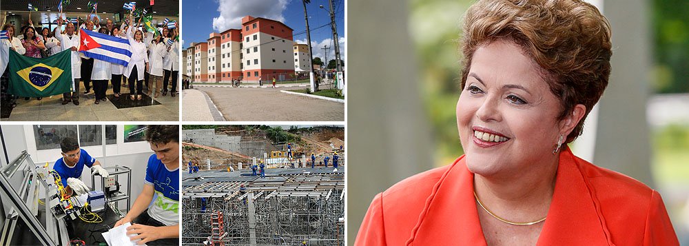 Ordem da presidente Dilma Rousseff (PT) a ministro é para que todos os auxiliares, sempre que fizerem discursos públicos, citem programas sociais como Mais Médicos, Pronatec, Prouni, Brasil Sem Miséria e Minha Casa, Minha Vida; objetivo é destacar que muitos dos programas mencionados hoje pelos adversários são conquistas da administração do PT e representam "só um começo"; uma grande campanha publicitária sobre o Mais Médicos está sendo preparada; "O principal cabo eleitoral do seu governo é você mesma", disse Lula a Dilma no início do mês (Foto: Valter Lima) Ordem da presidente Dilma Rousseff (PT) a ministro é para que todos os auxiliares, sempre que fizerem discursos públicos, citem programas sociais como Mais Médicos, Pronatec, Prouni, Brasil Sem Miséria e Minha Casa, Minha Vida; objetivo é destacar que muitos dos programas mencionados hoje pelos adversários são conquistas da administração do PT e representam "só um começo"; uma grande campanha publicitária sobre o Mais Médicos está sendo preparada; "O principal cabo eleitoral do seu governo é você mesma", disse Lula a Dilma no início do mês