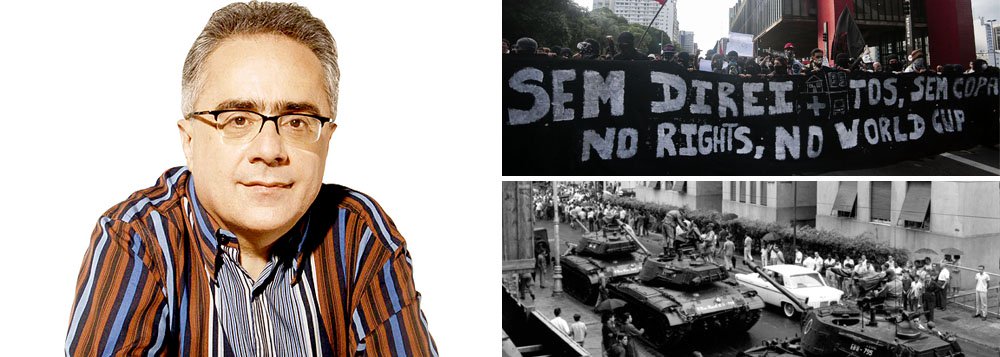 Jornalista Luís Nassif vê um ponto comum entre os dois períodos: “o ódio que a campanha midiática provocou em diversos setores de classe média crescerá em razão inversamente proporcional ao crescimento eleitoral da oposição; e o mote central será essa Copa do Mundo e o mote de que o governo gastou em estádios o dinheiro da saúde” (Foto: Roberta Namour) Jornalista Luís Nassif vê um ponto comum entre os dois períodos: “o ódio que a campanha midiática provocou em diversos setores de classe média crescerá em razão inversamente proporcional ao crescimento eleitoral da oposição; e o mote central será essa Copa do Mundo e o mote de que o governo gastou em estádios o dinheiro da saúde”