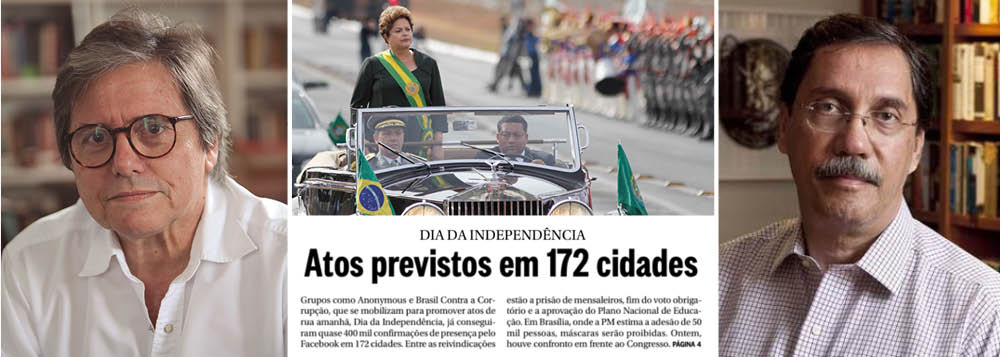 Análise ferina do jornalista Paulo Moreira Leite revela como era frágil o argumento de colunistas como Merval Pereira, do Globo, que defendiam que o Supremo Tribunal Federal desse uma resposta à sociedade antes do desfile de 7 de setembro – havia até quem previsse que a estátua da Justiça seria depredada por uma multidão enfurecida. "Interessados num eventual proveito político do julgamento, tentam chantagear as instituições da democracia, sem importar-se, sequer, com outros prejuízos de natureza cultural que o estimulo à baderna possa produzir", diz Moreira Leite; plano de Merval e do Globo, de usar o 7/9 como argumento para acelerar prisões, não funcionou (Foto: Leonardo Attuch) www.brasil247.com - Análise ferina do jornalista Paulo Moreira Leite revela como era frágil o argumento de colunistas como Merval Pereira, do Globo, que defendiam que o Supremo Tribunal Federal desse uma resposta à sociedade antes do desfile de 7 de setembro – havia até quem previsse que a estátua da Justiça seria depredada por uma multidão enfurecida. "Interessados num eventual proveito político do julgamento, tentam chantagear as instituições da democracia, sem importar-se, sequer, com outros prejuízos de natureza cultural que o estimulo à baderna possa produzir", diz Moreira Leite; plano de Merval e do Globo, de usar o 7/9 como argumento para acelerar prisões, não funcionou