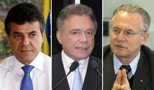 O governador Beto Richa, do PSDB, jantou com o ex-governador Orlando Pessuti, secretário-geral do PMDB; o tucano ofereceu ao peemedebista vaga de candidato ao Senado em sua chapa; com isso, quem dança é o senador Álvaro Dias, que ficaria sem legenda para reeleger-se (Foto: Leonardo Lucena) O governador Beto Richa, do PSDB, jantou com o ex-governador Orlando Pessuti, secretário-geral do PMDB; o tucano ofereceu ao peemedebista vaga de candidato ao Senado em sua chapa; com isso, quem dança é o senador Álvaro Dias, que ficaria sem legenda para reeleger-se