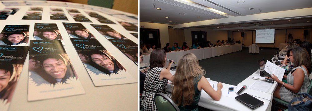 Lançada em Salvador, Coração Azul busca intensificar as ações de combate a crimes como exploração sexual, trabalho escravo e tráfico de órgãos no estado; iniciativa da Secretaria de Justiça, Cidadania e Direitos Humanos (SJCDH), em parceria com o ministério da Justiça e o Escritório das Nações Unidas sobre Drogas e Crimes (Unodc), tem apoio de artistas, a exemplo dos cantores Tatau, Ivete Sangalo, Cláudia Leitte e Maria Gadú, Márcio Vitor e Nando Reis (Foto: Roberta Namour) Lançada em Salvador, Coração Azul busca intensificar as ações de combate a crimes como exploração sexual, trabalho escravo e tráfico de órgãos no estado; iniciativa da Secretaria de Justiça, Cidadania e Direitos Humanos (SJCDH), em parceria com o ministério da Justiça e o Escritório das Nações Unidas sobre Drogas e Crimes (Unodc), tem apoio de artistas, a exemplo dos cantores Tatau, Ivete Sangalo, Cláudia Leitte e Maria Gadú, Márcio Vitor e Nando Reis