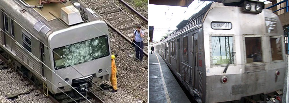 Um trem da SuperVia que seguia de Belford Roxo para o centro do Rio apresentou defeito foi apedrejado e teve alguns equipamentos incendiados pelos passageiros por volta das 7h40 de hoje (13); a composição tinha deixado a cidade da Baixada Fluminense e parou por uma "ocorrência no sistema de tração" de acordo com nota divulgada pela concessionária (Foto: Leonardo Lucena) Um trem da SuperVia que seguia de Belford Roxo para o centro do Rio apresentou defeito foi apedrejado e teve alguns equipamentos incendiados pelos passageiros por volta das 7h40 de hoje (13); a composição tinha deixado a cidade da Baixada Fluminense e parou por uma "ocorrência no sistema de tração" de acordo com nota divulgada pela concessionária