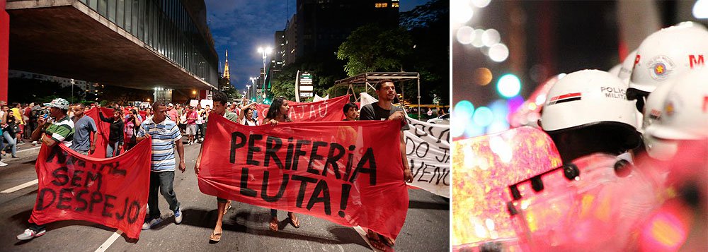 Grupo de cerca de 60 pessoas aproveitou o movimento das pessoas que foram ver a decoração de Natal para chamar atenção e reivindicar moradia; as luzes e enfeites natalinos atraem grande público que lota as calçadas e congestiona o trânsito da região nesta época do ano (Foto: Roberta Namour) Grupo de cerca de 60 pessoas aproveitou o movimento das pessoas que foram ver a decoração de Natal para chamar atenção e reivindicar moradia; as luzes e enfeites natalinos atraem grande público que lota as calçadas e congestiona o trânsito da região nesta época do ano