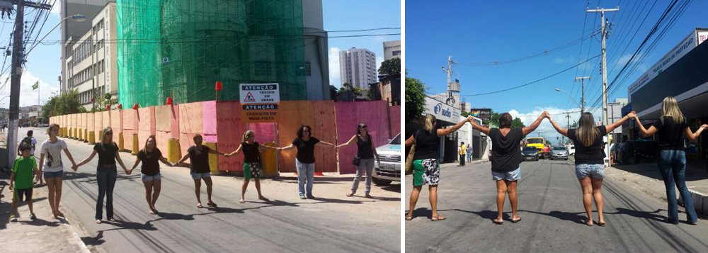 Mais de dois meses após o desabamento de uma das torres do Moinho Motrisa, que deixou feridos e prejuízos para comerciantes e moradores, os donos das residências da Avenida Comendador Leão, em Maceió, fecharam as ruas para chamar a atenção da sociedade, dos empresários e de autoridades sobre a exigência do laudo com o motivo da queda de um dos silos (Foto: Voney Malta) Mais de dois meses após o desabamento de uma das torres do Moinho Motrisa, que deixou feridos e prejuízos para comerciantes e moradores, os donos das residências da Avenida Comendador Leão, em Maceió, fecharam as ruas para chamar a atenção da sociedade, dos empresários e de autoridades sobre a exigência do laudo com o motivo da queda de um dos silos