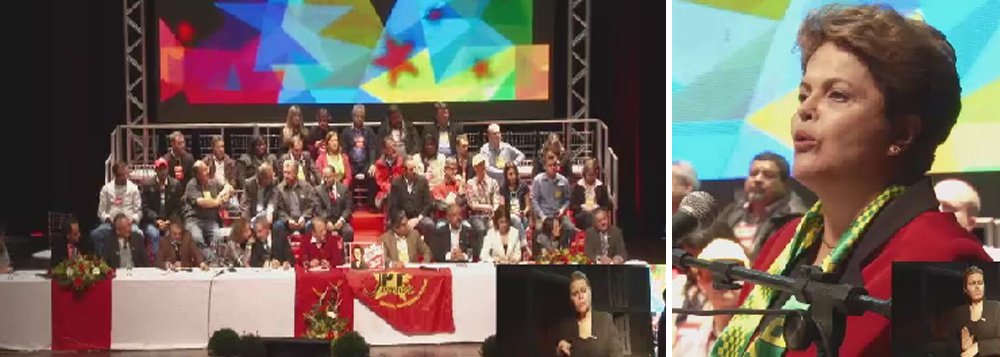 Presidente Dilma Rousseff afirmou nesta sexta (6), durante Encontro do PT, no Rio Grande do Sul, que a campanha contrária à Copa do Mundo no Brasil começou antes das manifestações de junho do ano passado; ela rebateu críticas ao seu governo, disse que, "em 2002, com Lula, a esperança venceu o medo, e, agora, a verdade vencerá toda quantidade de mentira"; "Há hoje uma campanha sistemática contra a Copa do Mundo. Ela não é contra a Copa. É mais contra nós", disse; antes dela, o ex-presidente Lula disse que "por conta do tratamento que a imprensa dá ao governo da presidente Dilma Rousseff, o povo brasileiro não sabe 30% do que o governo está fazendo"; "O processo de desinformação, premeditado, neste país, é para que as pessoas só saibam o que está errado", disse (Foto: Valter Lima) Presidente Dilma Rousseff afirmou nesta sexta (6), durante Encontro do PT, no Rio Grande do Sul, que a campanha contrária à Copa do Mundo no Brasil começou antes das manifestações de junho do ano passado; ela rebateu críticas ao seu governo, disse que, "em 2002, com Lula, a esperança venceu o medo, e, agora, a verdade vencerá toda quantidade de mentira"; "Há hoje uma campanha sistemática contra a Copa do Mundo. Ela não é contra a Copa. É mais contra nós", disse; antes dela, o ex-presidente Lula disse que "por conta do tratamento que a imprensa dá ao governo da presidente Dilma Rousseff, o povo brasileiro não sabe 30% do que o governo está fazendo"; "O processo de desinformação, premeditado, neste país, é para que as pessoas só saibam o que está errado", disse