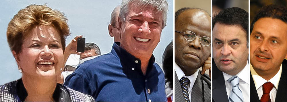 Em entrevista exclusiva ao 247, o senador e ex-presidente Fernando Collor (PTB-AL) analisa o quadro político e afirma que não há dúvida alguma sobre a releeição da presidente Dilma; "a única questão é saber se haverá ou não segundo turno e só Joaquim Barbosa pode provocá-lo"; segundo Collor, o senador Aécio Neves (PSDB-MG) já "bateu no teto" e o governador pernambucano Eduardo Campos, do PSB, teria "fôlego curto"; em Alagoas, ele articula um megapalanque de 17 partidos em apoio à reeleição de Dilma e condena os que apostaram no fiasco econômico; "fizeram um ataque especulativo burro contra o governo"; ele afirma ainda que, em Alagoas, o caminho natural é a candidatura do presidente do Senado, Renan Calheiros (PMDB-AL), ao governo e sua ao Senado (Foto: Leonardo Attuch) Em entrevista exclusiva ao 247, o senador e ex-presidente Fernando Collor (PTB-AL) analisa o quadro político e afirma que não há dúvida alguma sobre a releeição da presidente Dilma; "a única questão é saber se haverá ou não segundo turno e só Joaquim Barbosa pode provocá-lo"; segundo Collor, o senador Aécio Neves (PSDB-MG) já "bateu no teto" e o governador pernambucano Eduardo Campos, do PSB, teria "fôlego curto"; em Alagoas, ele articula um megapalanque de 17 partidos em apoio à reeleição de Dilma e condena os que apostaram no fiasco econômico; "fizeram um ataque especulativo burro contra o governo"; ele afirma ainda que, em Alagoas, o caminho natural é a candidatura do presidente do Senado, Renan Calheiros (PMDB-AL), ao governo e sua ao Senado