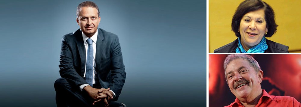 Um dia após a ex-ministra do STJ Eliana Calmon ter se filiado do PSB, o governador de Pernambuco e pré-candidato ao Palácio do Planalto, Eduardo Campos, disse que Eliana representa para o partido "a possibilidade de a gente oxigenar e melhorar a política pelo respeito que a gente tem pela política"; mostrando não ser anti-PT, Campos mencionou novamente o ex-presidente Lula, que, segundo o gestor, representou a chegada do "primeiro filho do povo brasileiro à presidência da República"
(Foto: Leonardo Lucena) Um dia após a ex-ministra do STJ Eliana Calmon ter se filiado do PSB, o governador de Pernambuco e pré-candidato ao Palácio do Planalto, Eduardo Campos, disse que Eliana representa para o partido "a possibilidade de a gente oxigenar e melhorar a política pelo respeito que a gente tem pela política"; mostrando não ser anti-PT, Campos mencionou novamente o ex-presidente Lula, que, segundo o gestor, representou a chegada do "primeiro filho do povo brasileiro à presidência da República"