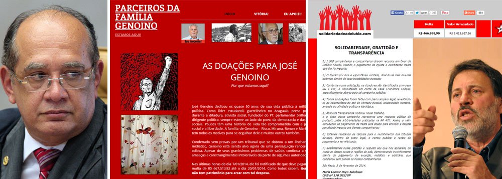 Cerca de 200 pessoas que contribuíram financeiramente para pagar as multas dos condenados do PT na Ação Penal 470 já enviaram os documentos necessários para entrar com uma interpelação judicial contra o ministro do STF Gilmar Mendes, que sugeriu lavagem de dinheiro" na 'vaquinha'; mobilização está sendo organizada por Eduardo Guimarães, do Blog da Cidadania (Foto: Gisele Federicce) Cerca de 200 pessoas que contribuíram financeiramente para pagar as multas dos condenados do PT na Ação Penal 470 já enviaram os documentos necessários para entrar com uma interpelação judicial contra o ministro do STF Gilmar Mendes, que sugeriu lavagem de dinheiro" na 'vaquinha'; mobilização está sendo organizada por Eduardo Guimarães, do Blog da Cidadania