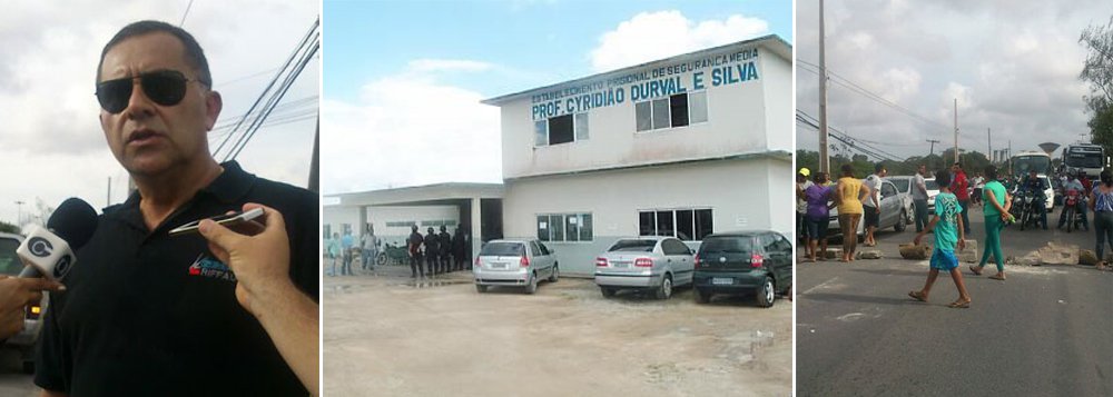 Cerca de 200 detentos realizaram uma fuga em massa na manhã deste sábado (28) no presídio Cyridião Durval, em Maceió, segundo o presidente do Sindicato dos Agentes Penitenciários de Alagoas (Sindapen/AL), Jarbas Souza. Homens do Batalhão de Operações Policiais Especiais (Bope) e agentes penitenciários fazem buscas. Familiares dos presos bloquearam a BR-104 para cobrar informações sobre mortes. Secretário de Defesa Social, Dário César contesta números, afirma que os presidiários tiveram apoio externo e que abrirá sindicância para apurar ausência de agentes penitenciários. (Foto: Voney Malta) Cerca de 200 detentos realizaram uma fuga em massa na manhã deste sábado (28) no presídio Cyridião Durval, em Maceió, segundo o presidente do Sindicato dos Agentes Penitenciários de Alagoas (Sindapen/AL), Jarbas Souza. Homens do Batalhão de Operações Policiais Especiais (Bope) e agentes penitenciários fazem buscas. Familiares dos presos bloquearam a BR-104 para cobrar informações sobre mortes. Secretário de Defesa Social, Dário César contesta números, afirma que os presidiários tiveram apoio externo e que abrirá sindicância para apurar ausência de agentes penitenciários.